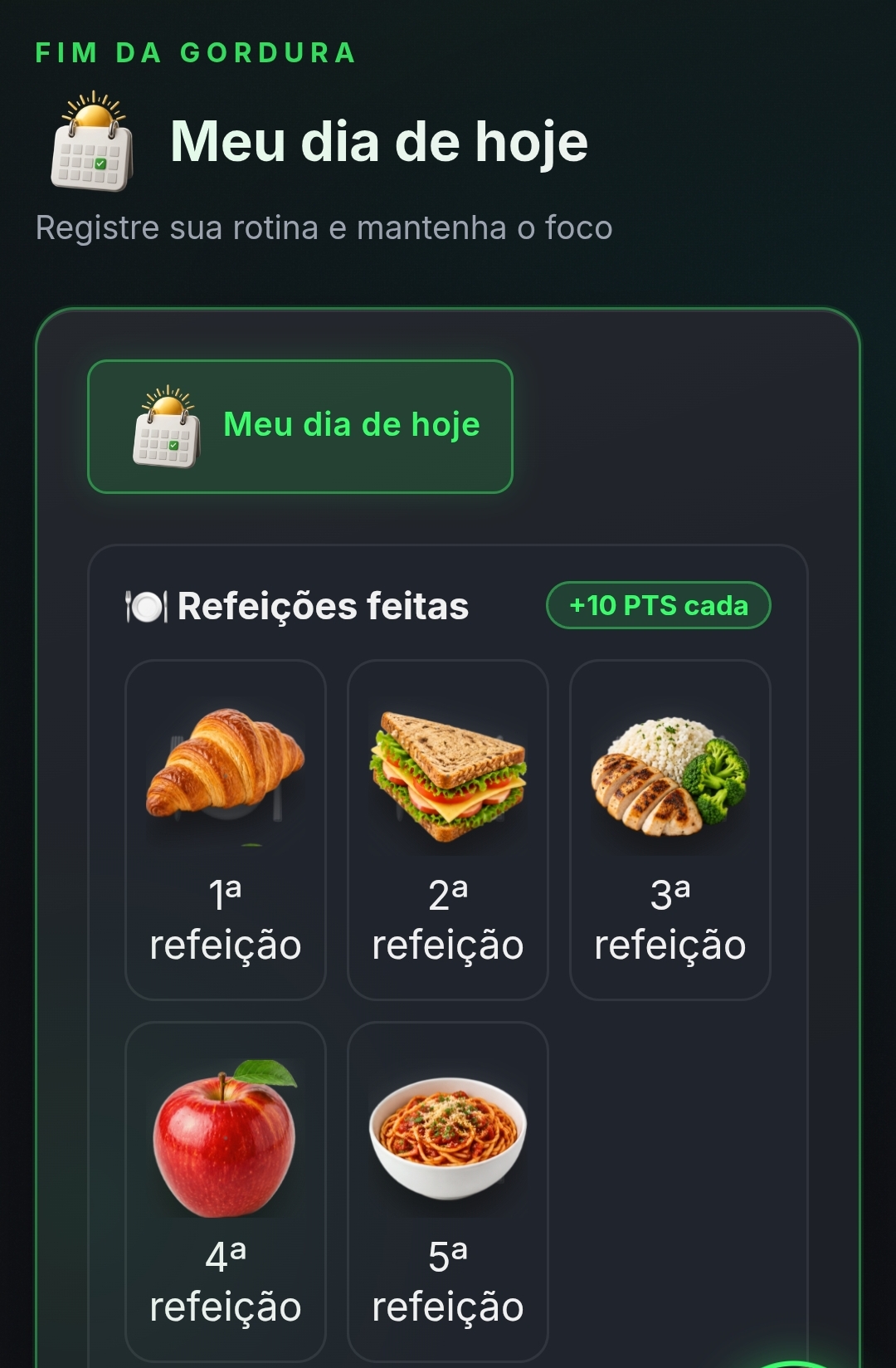 Registros reais do aplicativo no tablet